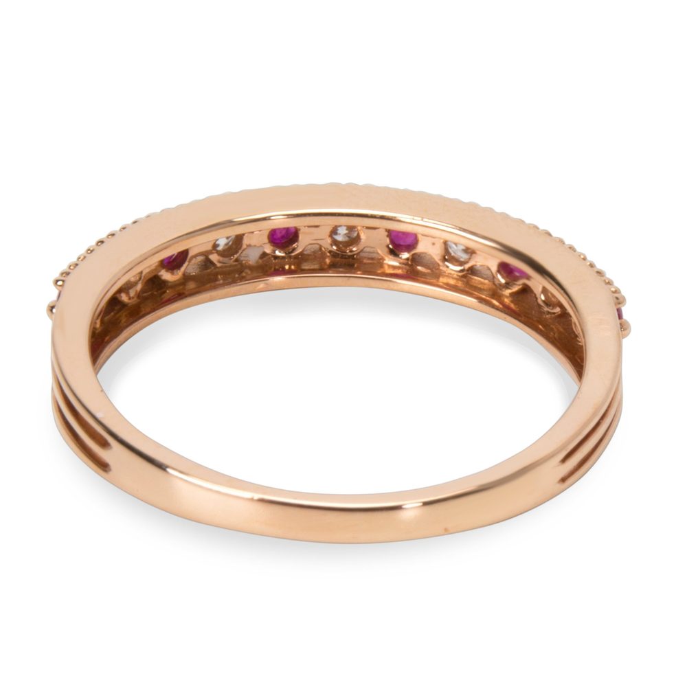 Stackable Diamond & Ruby Ring In 18kt Pink Gold 0… - image 4